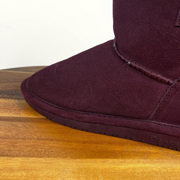 BEARPAW Lori Youth Girls Suede Pull On Boots US Size 5 Berry Purple Boot Snow - Picture 15 of 16
